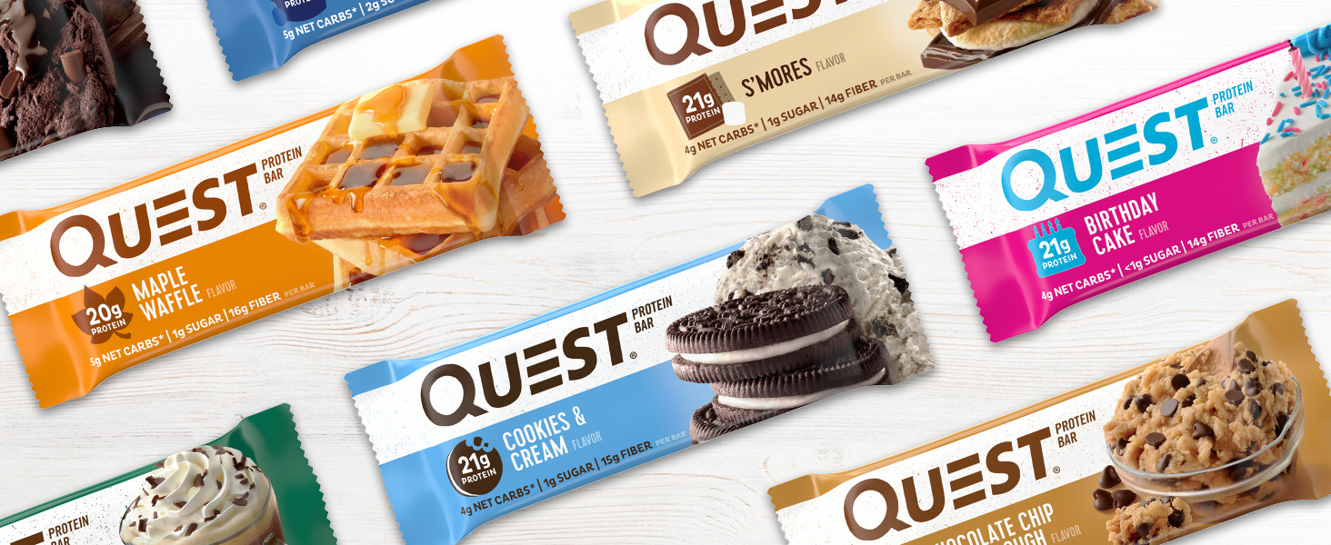 Quest Bar Cookies
 Amazon Quest Nutrition Cookies & Cream Protein Bar