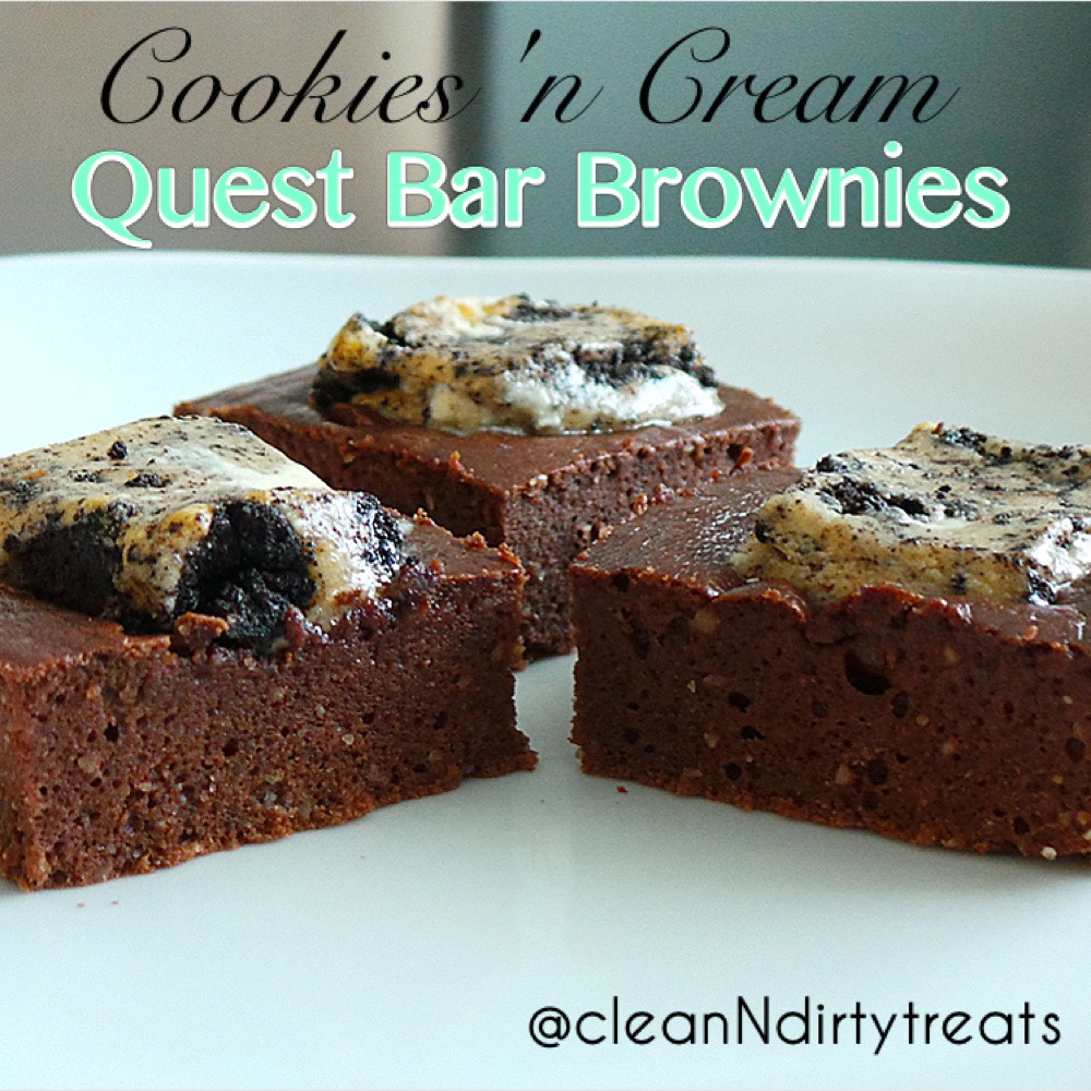 Quest Bar Cookies
 Cookies ‘n Cream Quest Bar Brownies – Clean n Dirty Treats