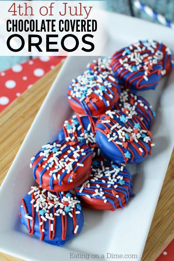 Quick 4Th Of July Desserts
 4th of July Chocolate Covered Oreos Easy 4th of July