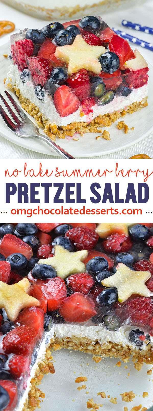 Quick 4Th Of July Desserts
 No Bake Summer Berry Pretzel Salad OMG Chocolate Desserts