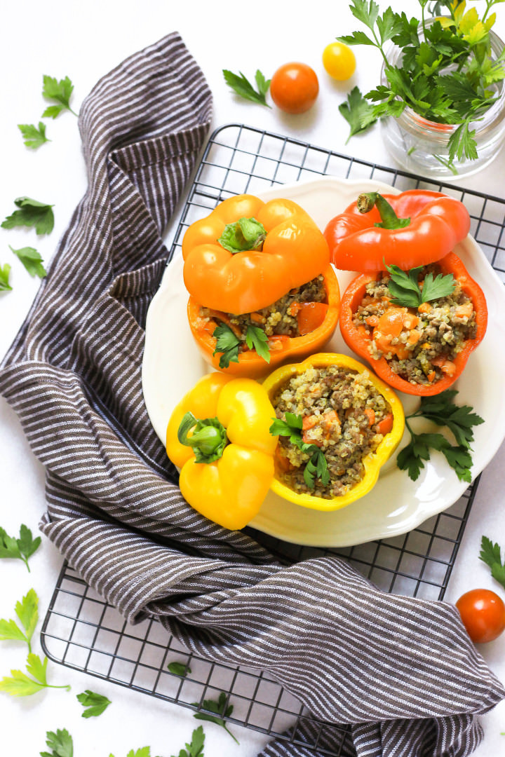 Quinoa And Beef Stuffed Peppers
 Quinoa & Minced Beef Stuffed Bell Peppers Dish by Dish