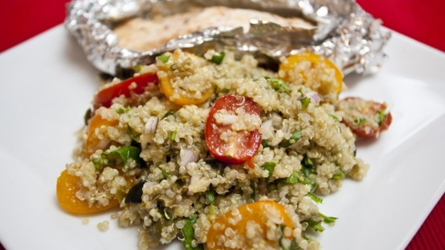 Quinoa And Fish
 Quinoa Salad With Baked Fish