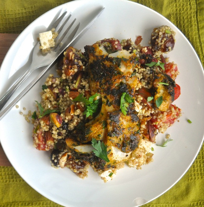 Quinoa And Fish
 Moroccan Style Quinoa and Fish Recipe