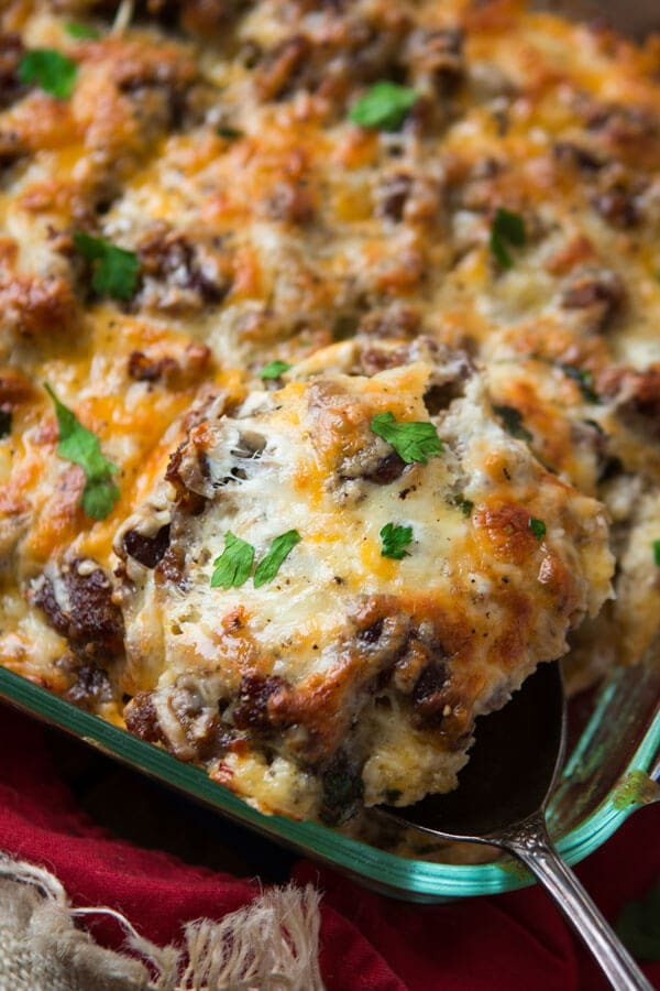 Recipe For Breakfast Casserole With Sausage
 Cheesy Hash Brown Sausage Breakfast Casserole Oh Sweet Basil