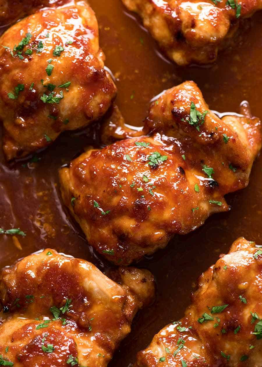 Recipes Using Chicken Thighs
 Sticky Baked Chicken Thighs