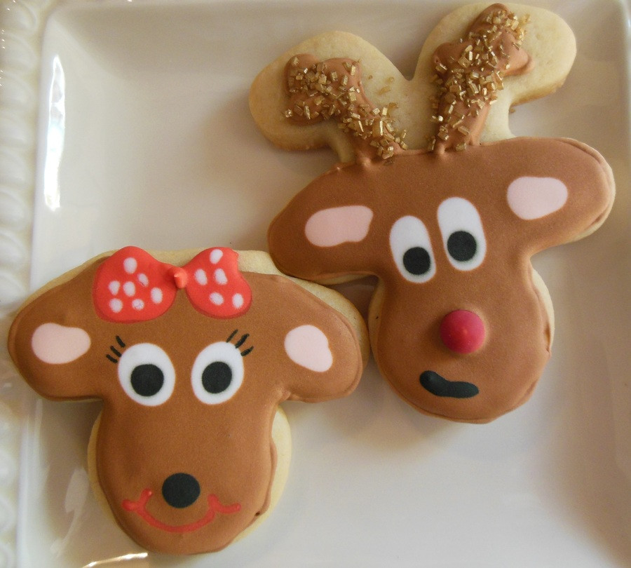 Reindeer Gingerbread Man Cookies
 Rudolph And Clarice Royal Icing Sugar Cookie Using Upside