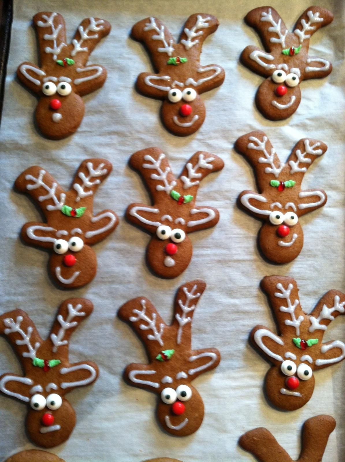 Reindeer Gingerbread Man Cookies
 Reindeer cookies using upside down gingerbread man cookie