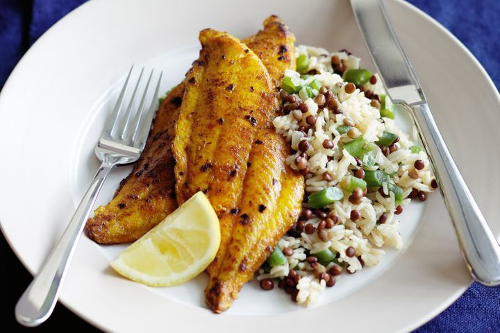 Rice Recipes For Fish
 Lentil rice with turmeric fish