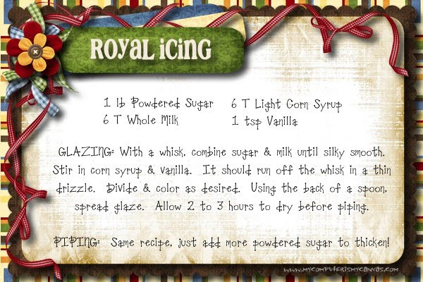 Royal Icing Cookie Recipe
 Frosted Sugar cookies by My puter is my Canvas