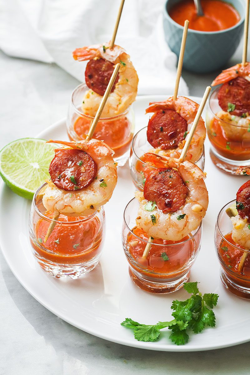 Seafood Appetizers Italian
 Shrimp and Chorizo Appetizers Recipe — Eatwell101