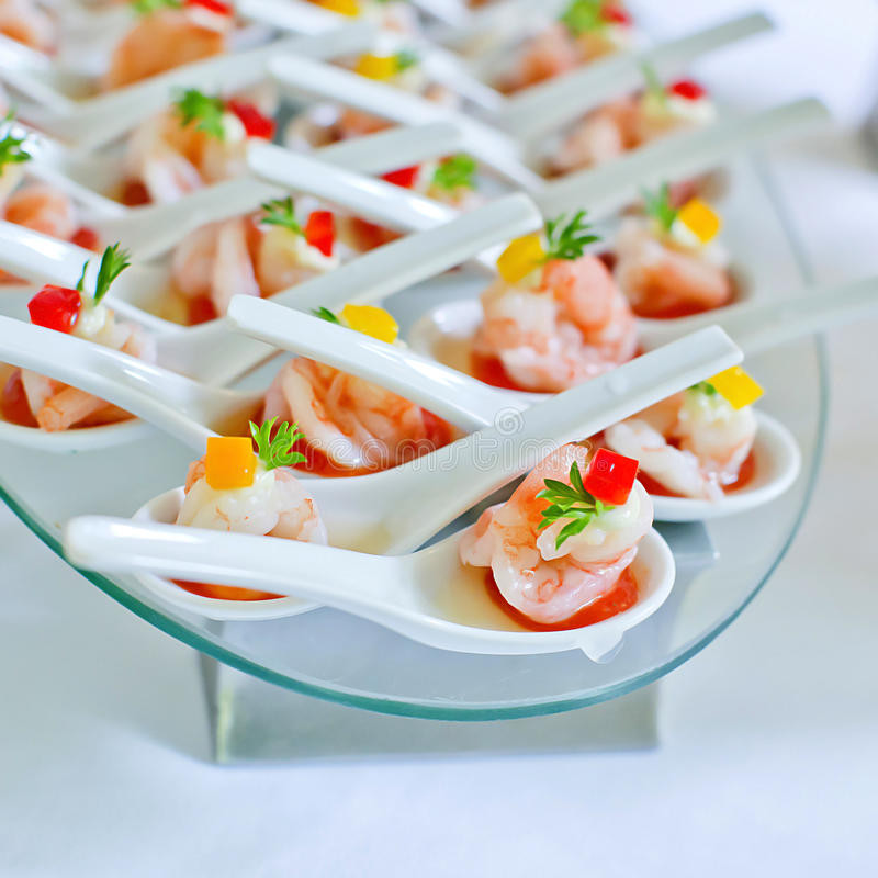 Seafood Party Appetizers
 Shrimp Appetizers During A Party Stock Image Image of
