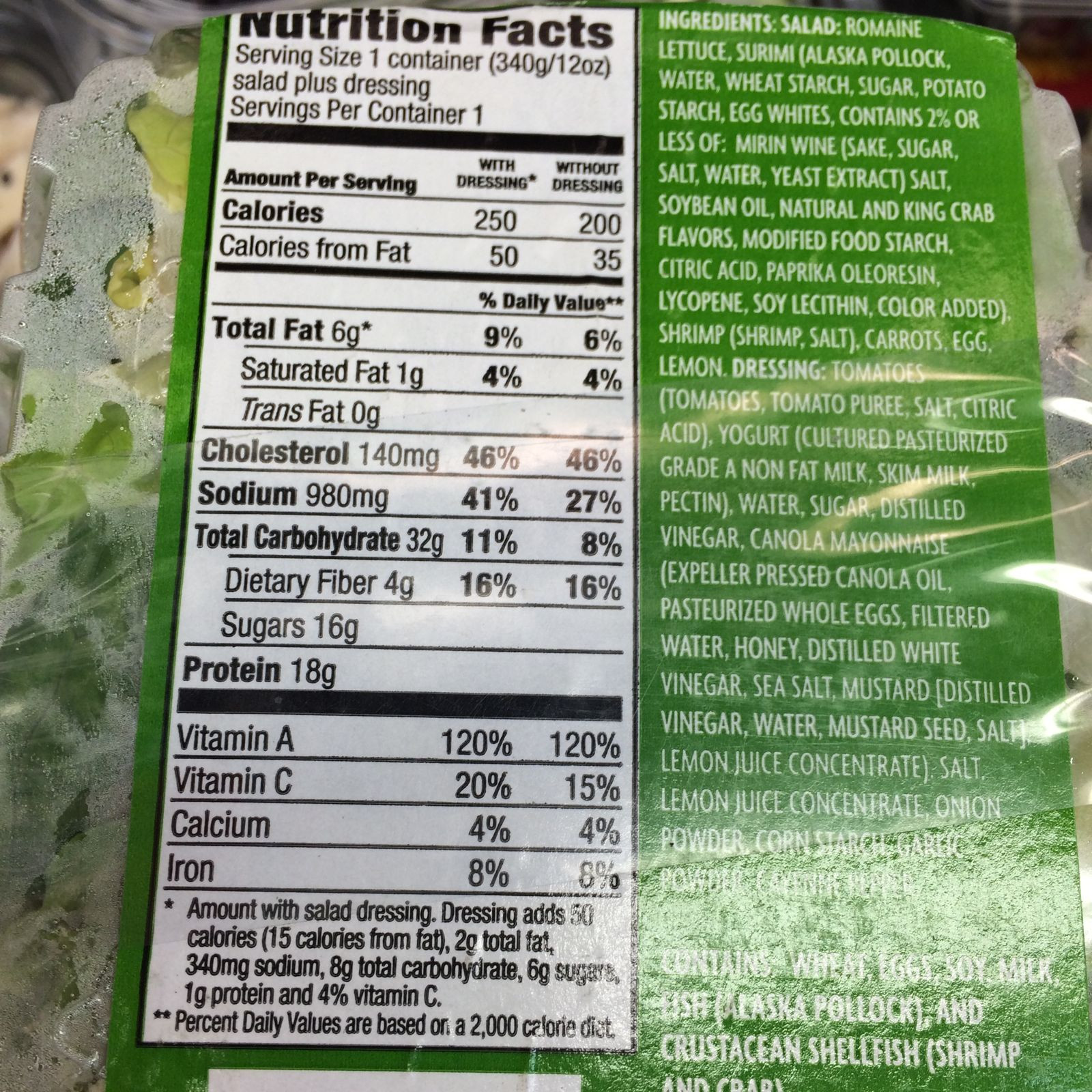 Shrimp Salad Calories
 shrimp and surimi salad nutrition facts