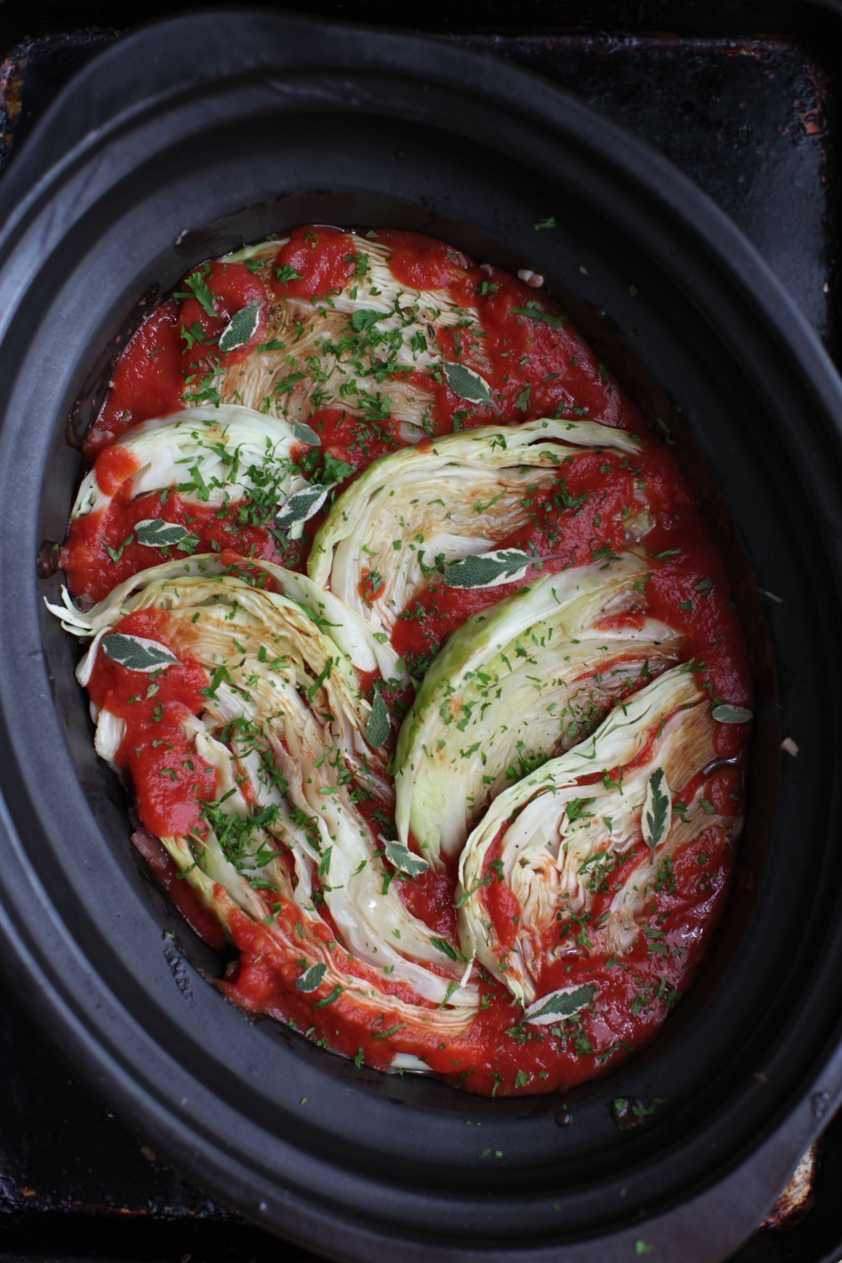 Slow Cooker Cabbage Rolls
 Slow cooker lazy cabbage rolls with beef brown rice