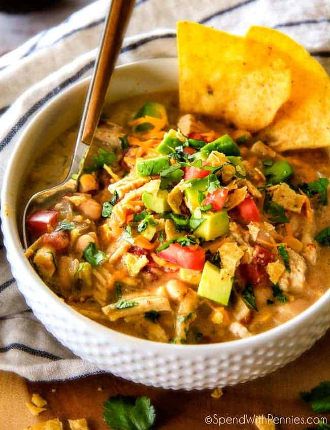 Slow Cooker Chicken Chili
 Slow Cooker Creamy White Chicken Chili Spend With Pennies