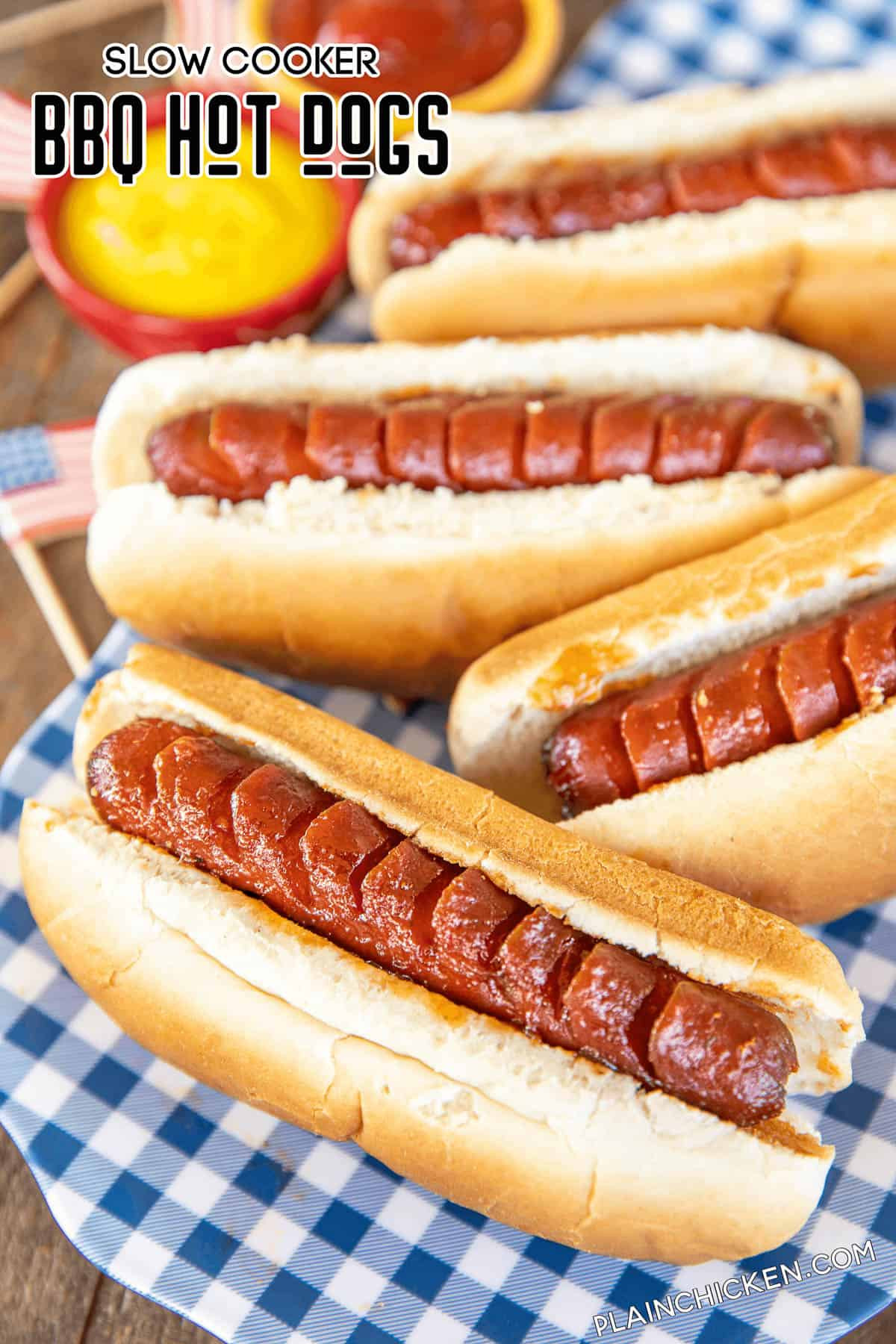 Slow Cooker Hot Dogs
 Slow Cooker BBQ Hot Dogs Dinner Pantry