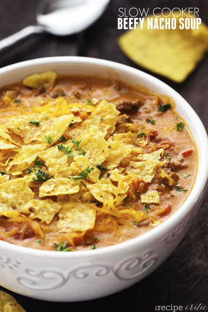 Slow Cooker Nachos
 Slow Cooker Beefy Nacho Soup