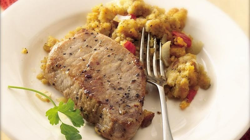 Slow Cooker Stuffed Pork Chops
 Slow Cooker Pork Chops with Cheesy Corn Bread Stuffing