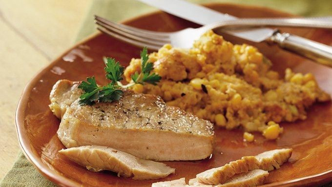 Slow Cooker Stuffed Pork Chops
 Slow Cooker Pork Chops with Corn Stuffing recipe from