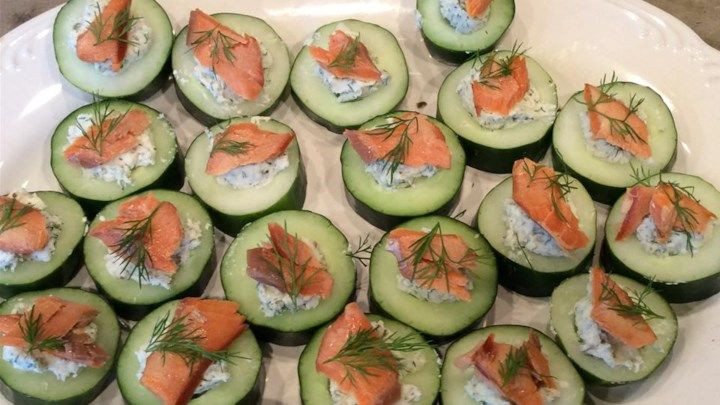 Smoked Salmon Appetizers Allrecipes
 Cucumber Cups with Dill Cream and Smoked Salmon