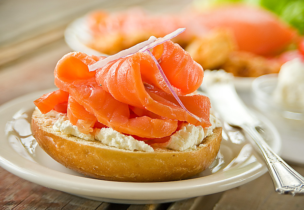 Smoked Salmon Cream Cheese Bagel
 A morning treat all the way from Scotland