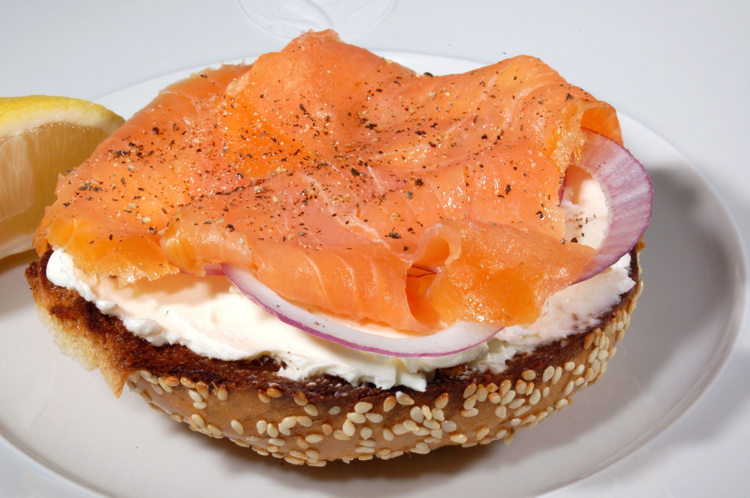 Smoked Salmon Cream Cheese Bagel
 Toasted Bagel Cream Cheese Smoked Salmon