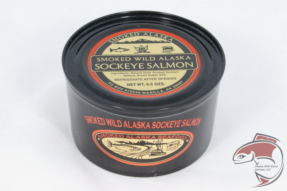 Smoked Wild Salmon
 Alaska Wild Smoked Sockeye Salmon 6 5oz Can Low