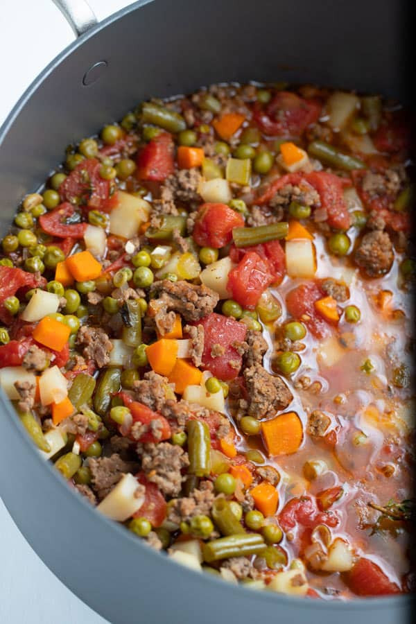 Soup With Ground Beef
 Easy Ve able Soup with Ground Beef