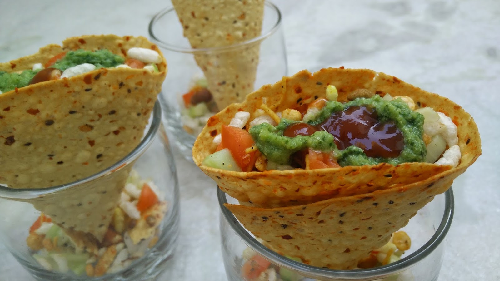 South Indian Appetizers
 Masala Papad Cones Recipe Indian Snacks Healthy Kadai