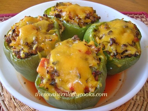 Southern Stuffed Bell Peppers
 STUFFED GREEN PEPPERS The Southern Lady Cooks