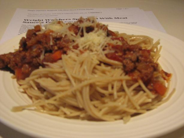 Spaghetti Weight Watchers Points
 Weight Watchers Spaghetti With Meat Sauce 5 Points Recipe
