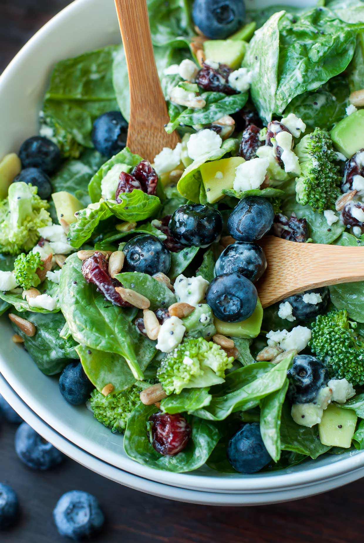 Spinach Salad Dressings Recipes
 Blueberry Broccoli Spinach Salad with Poppyseed Ranch