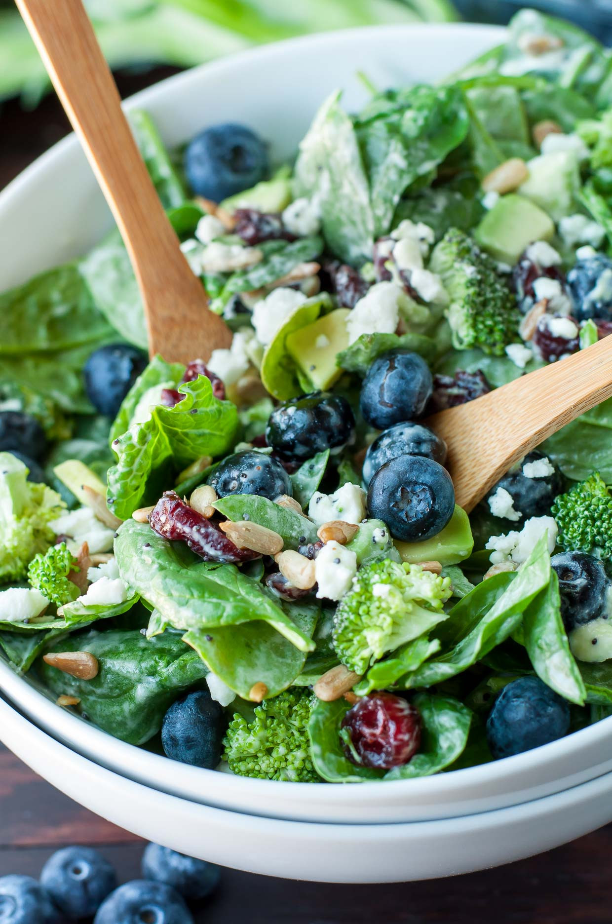 Spinach Salad Dressings Recipes
 Blueberry Broccoli Spinach Salad with Poppyseed Ranch