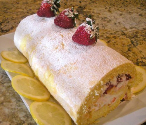 Sponge Cake Roll
 Passover Sponge Cake Roll With Strawberries And