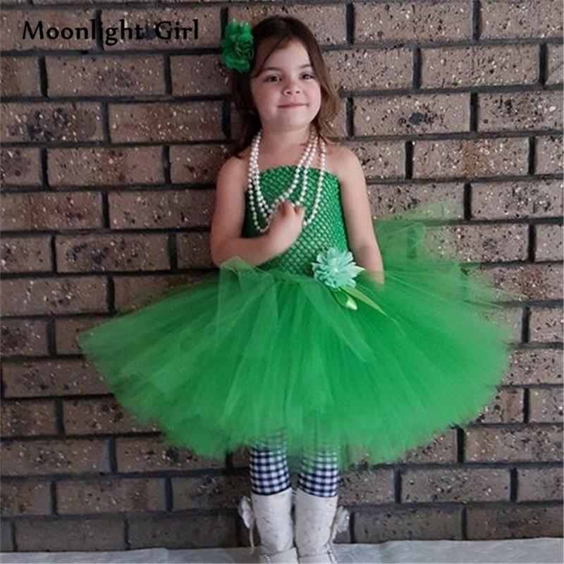 St Patrick's Day Party Outfits
 Green Flowers Girls Tutu Dress St Patricks Day Costume For