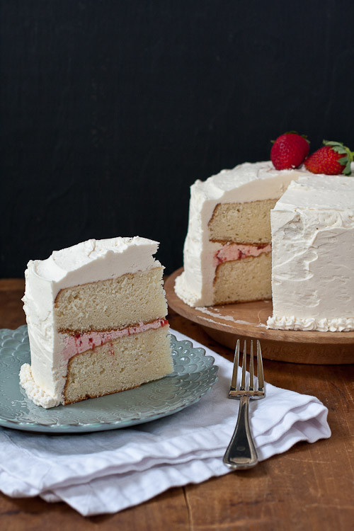 Strawberry Filling Cake
 The Merry Gourmet white cake with strawberry filling and