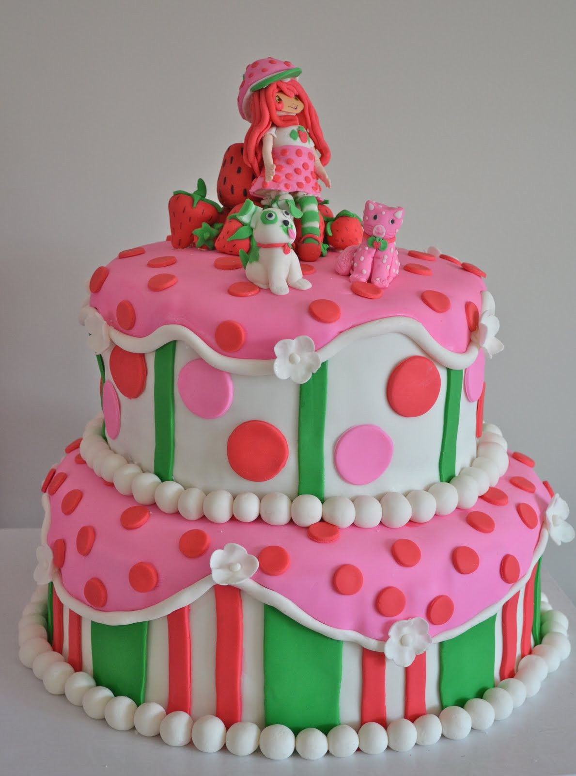 Strawberry Shortcake Birthday Cake
 Emily s Custom Bakeshop Kallie s Strawberry Shortcake Cake