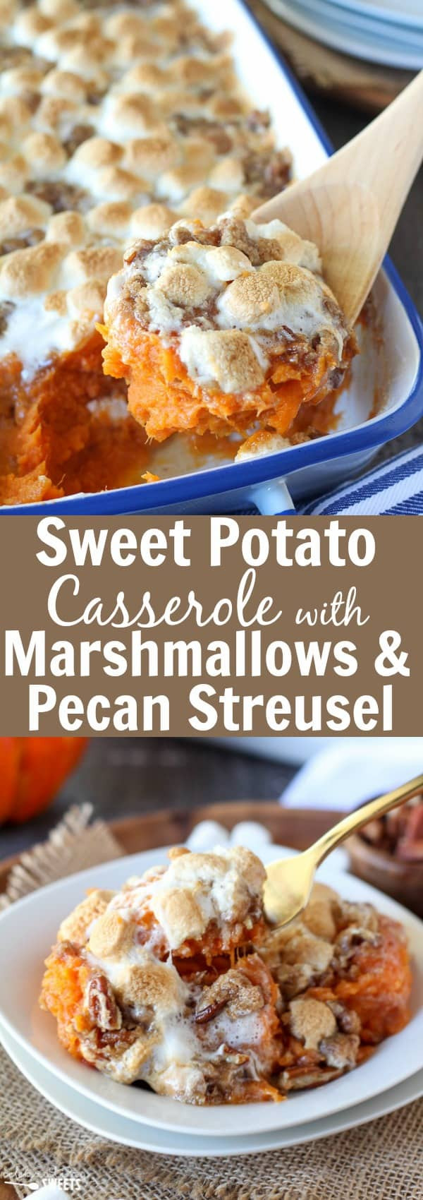 Sweet Potato Casserole With Marshmellow Topping
 Sweet Potato Casserole with Marshmallows and Streusel