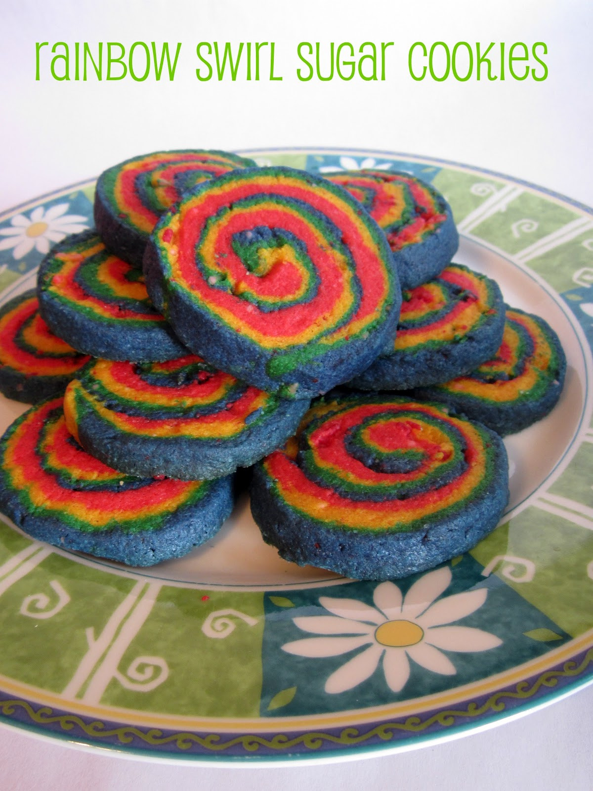 Swirled Sugar Cookies
 B Inspired Mama Kids in the Kitchen Rainbow Swirl