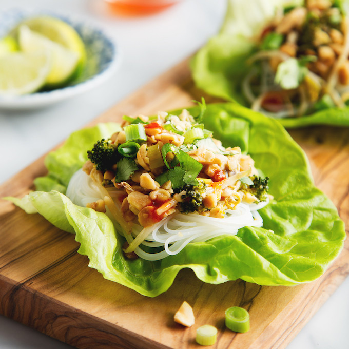 Thai Lettuce Wrap Recipes
 Ve able Pad Thai Lettuce Wraps with Tempeh Vegan Recipe