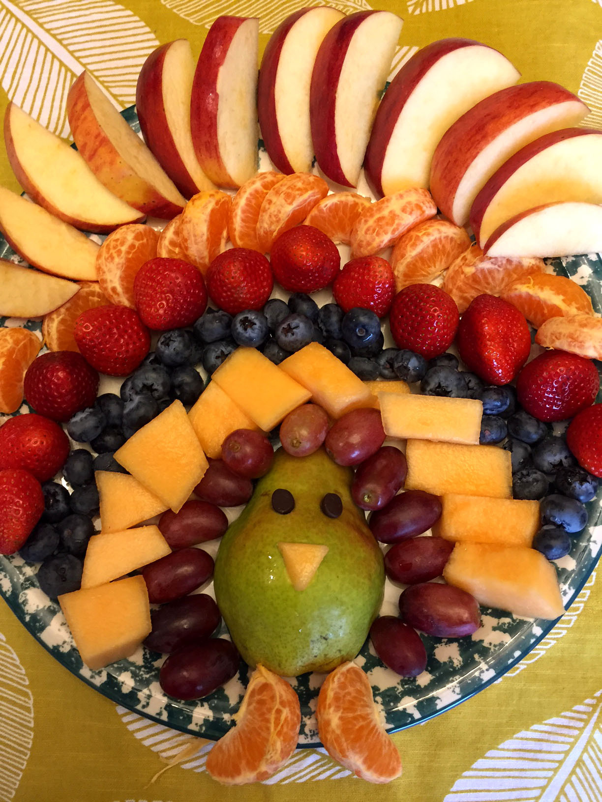 Thanksgiving Appetizers For Kids
 Thanksgiving Turkey Shaped Fruit Platter Appetizer Recipe