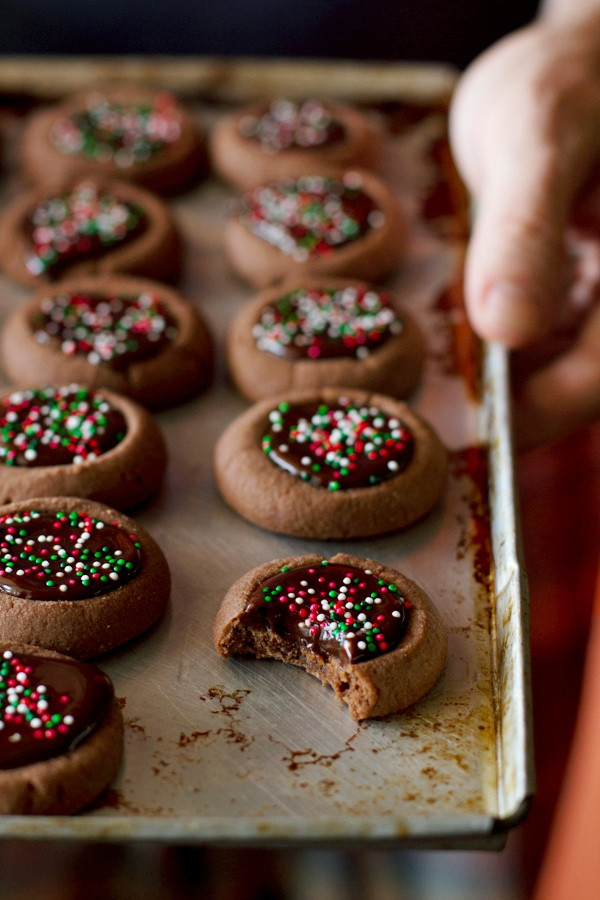 Thumbprint Cookies With Icing
 Mini Chocolate Thumbprint Cookies Recipe Pinch of Yum