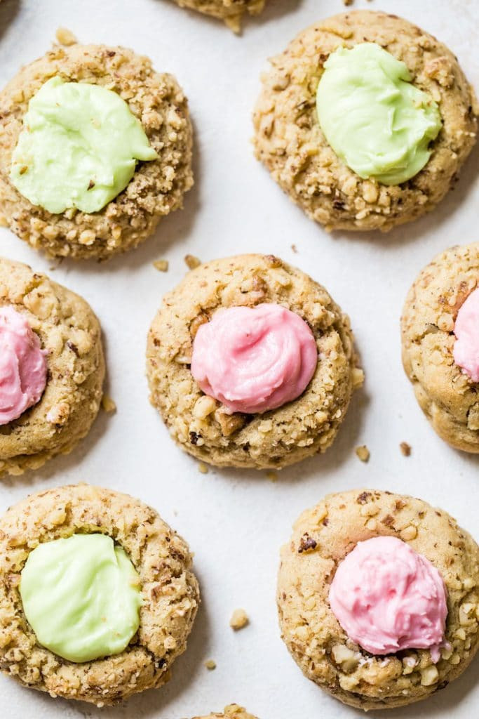 Thumbprint Cookies With Icing
 Buttercream Walnut Thumbprint Cookies