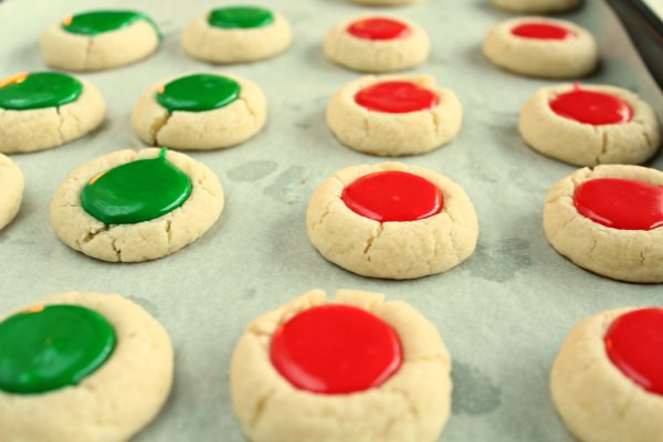 Thumbprint Cookies With Icing
 Christmas Thumbprint Cookies