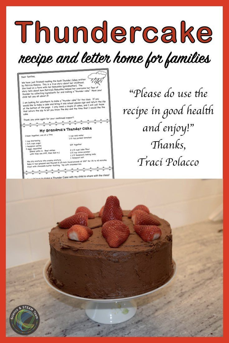 Thunder Cake Recipe
 Thunder Cake Recipe Letter Requesting that Families Make