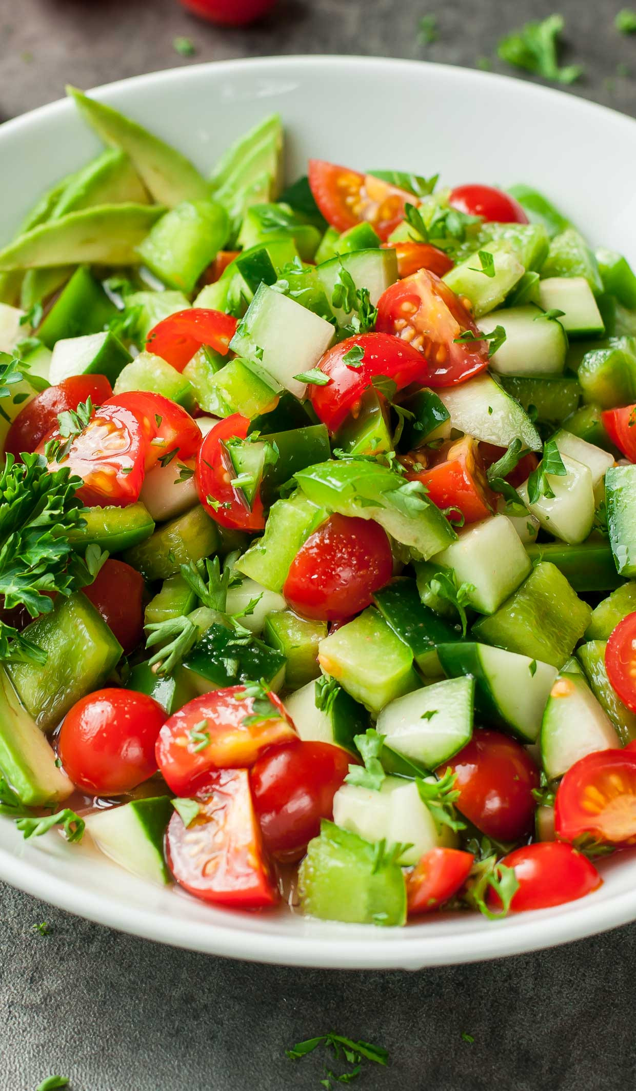 Tomato Avocado Salad
 Healthy Tomato Cucumber Avocado Salad