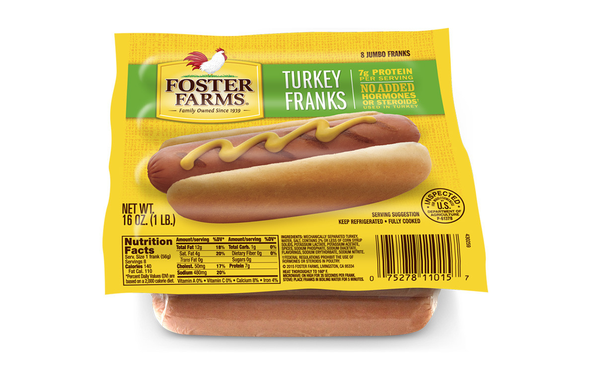 Turkey Hot Dogs
 Turkey Unhealthiest Foster Farms Turkey Franks from The