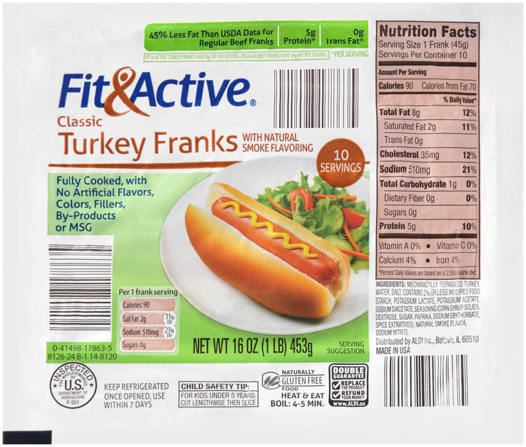 Turkey Hot Dogs
 Fit & Active Classic Turkey Franks Reviews 2019