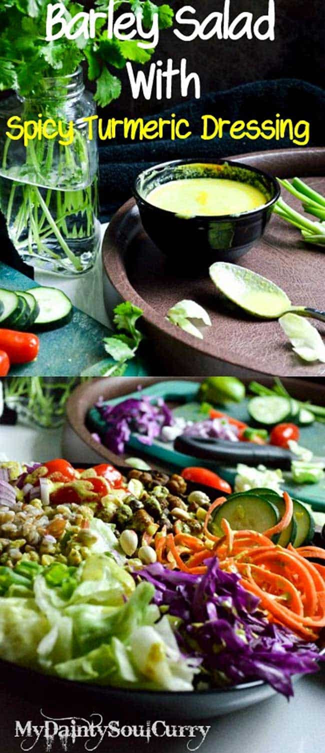 Vegan Barley Recipe
 Vegan Barley Salad with Spicy Turmeric Dressing Recipe