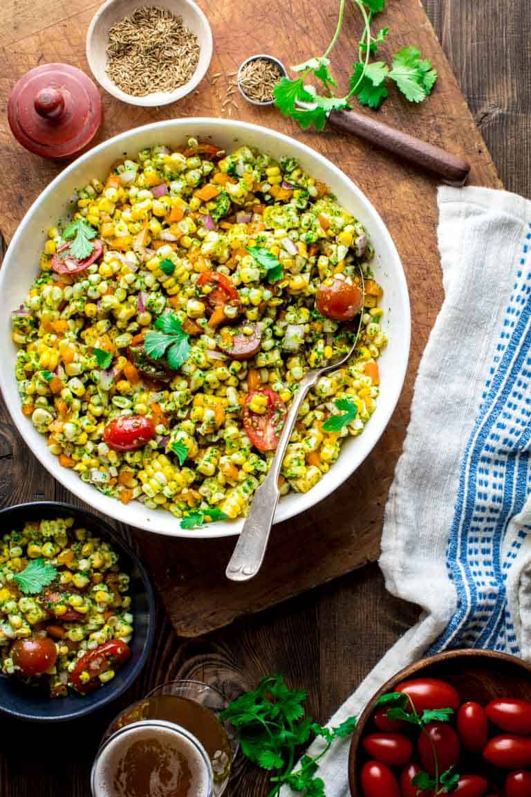 Vegan Corn Recipes
 vegan corn salad with jalapeño cilantro dressing Healthy
