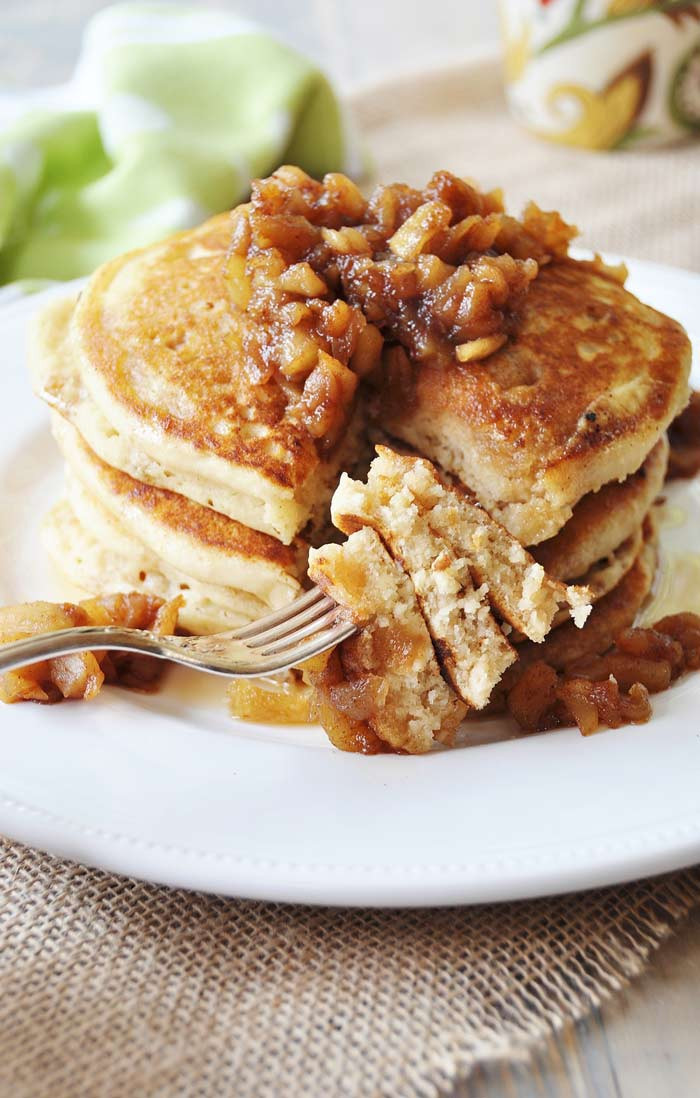 Vegan Fluffy Pancakes
 Old Fashioned Fluffy Vegan Pancakes with Apple Spice